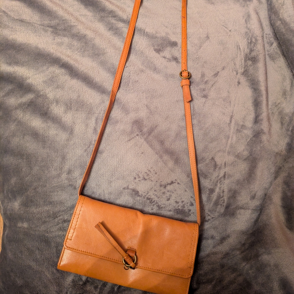 Lucky Brand Tan Leather Crossbody Bag